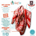 Batik Bloom Floral Sheer Soft Cotton Scarf for Women, Amalfi Blaze - Sweet Us