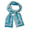 Batik Bloom Lightweight Floral Cotton Long Scarf — Capri Cypress - Sweet Us