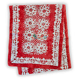 Batik Bloom Floral Sheer Soft Cotton Long Scarf for Women, Amalfi Blaze