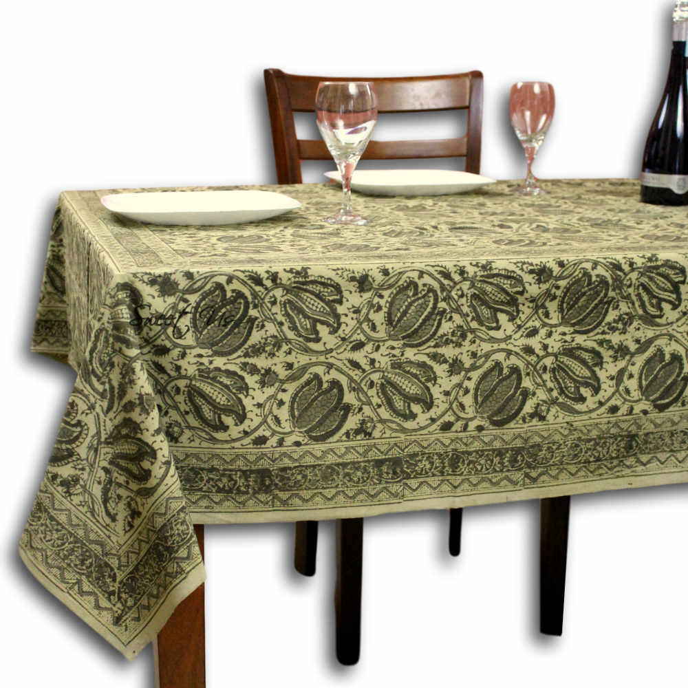Prana Series Vegetable Dye Tablecloth & Bedspread — Juniper Dawn