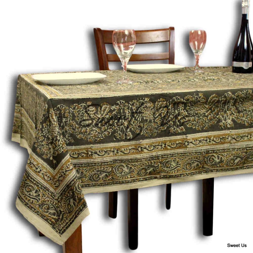 Dharani Series Vegetable Dye Tablecloth & Bedspread — Verdant Zenith