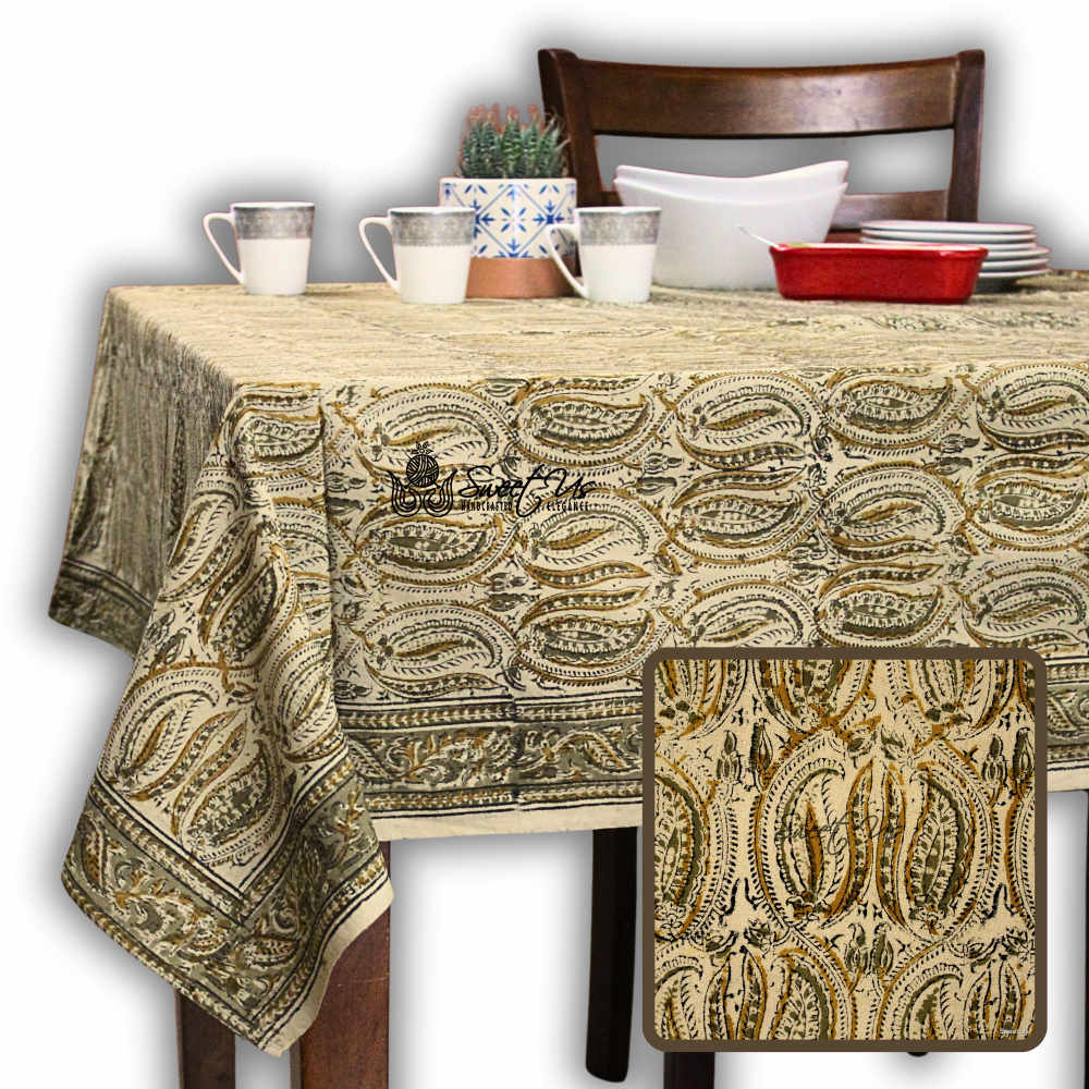 Amala Series Tablecloth & Bedspread — Sage Zenith