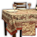 Parisian Paisley Floral Block Print Cotton Tablecloth Rectangle, Sienna Spice - Sweet Us