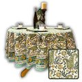 Parisian Paisley Floral Block Print Cotton Tablecloth Round, Lime Terrace - Sweet Us