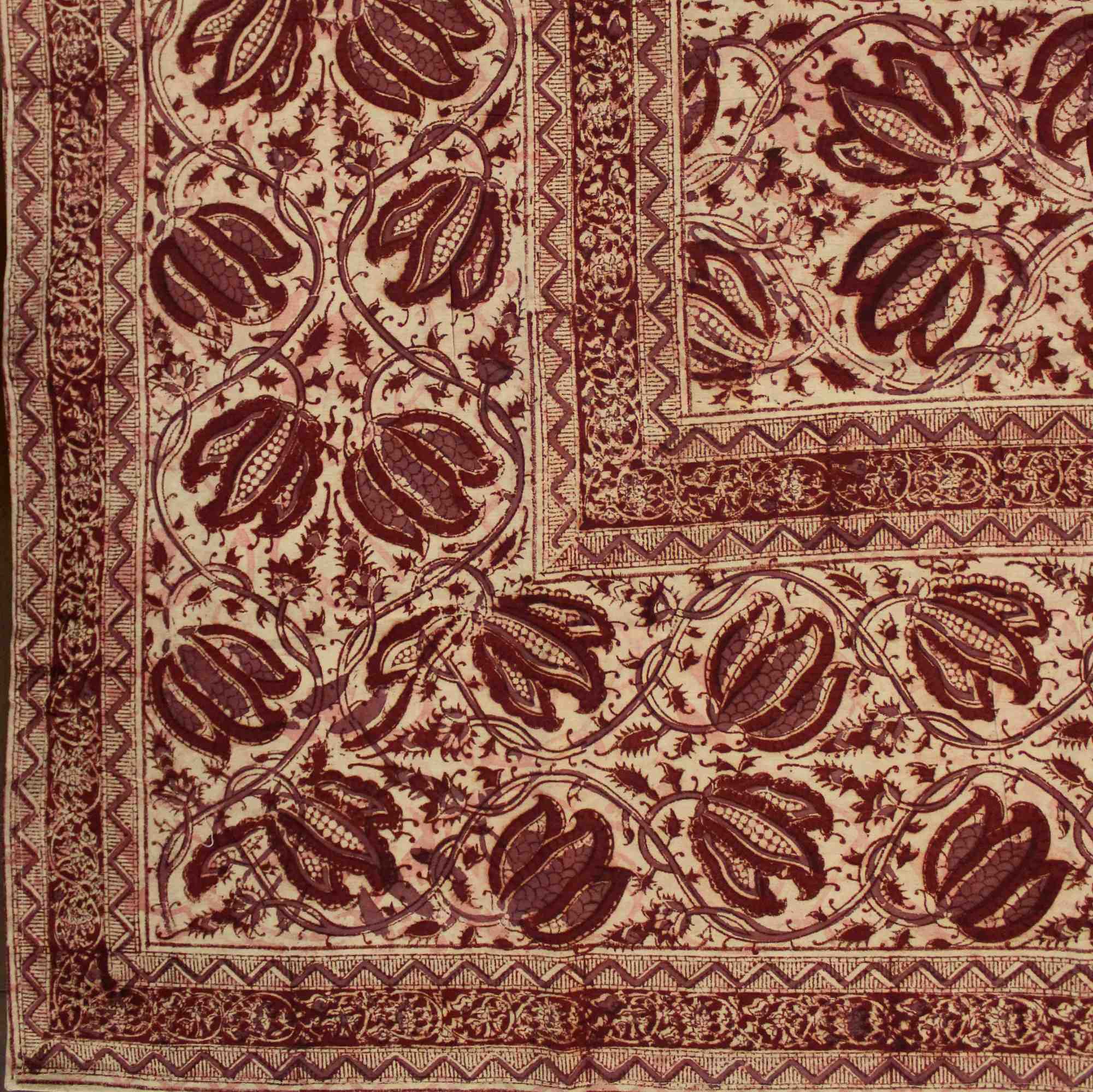 Vegetable Dye Hand Block Print Round Tablecloth Rectangle Cotton Blue Table Linen - Sweet Us