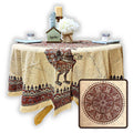 Peacock Paradise Paisley Organic Block Print Cotton Tablecloth Round - Sweet Us