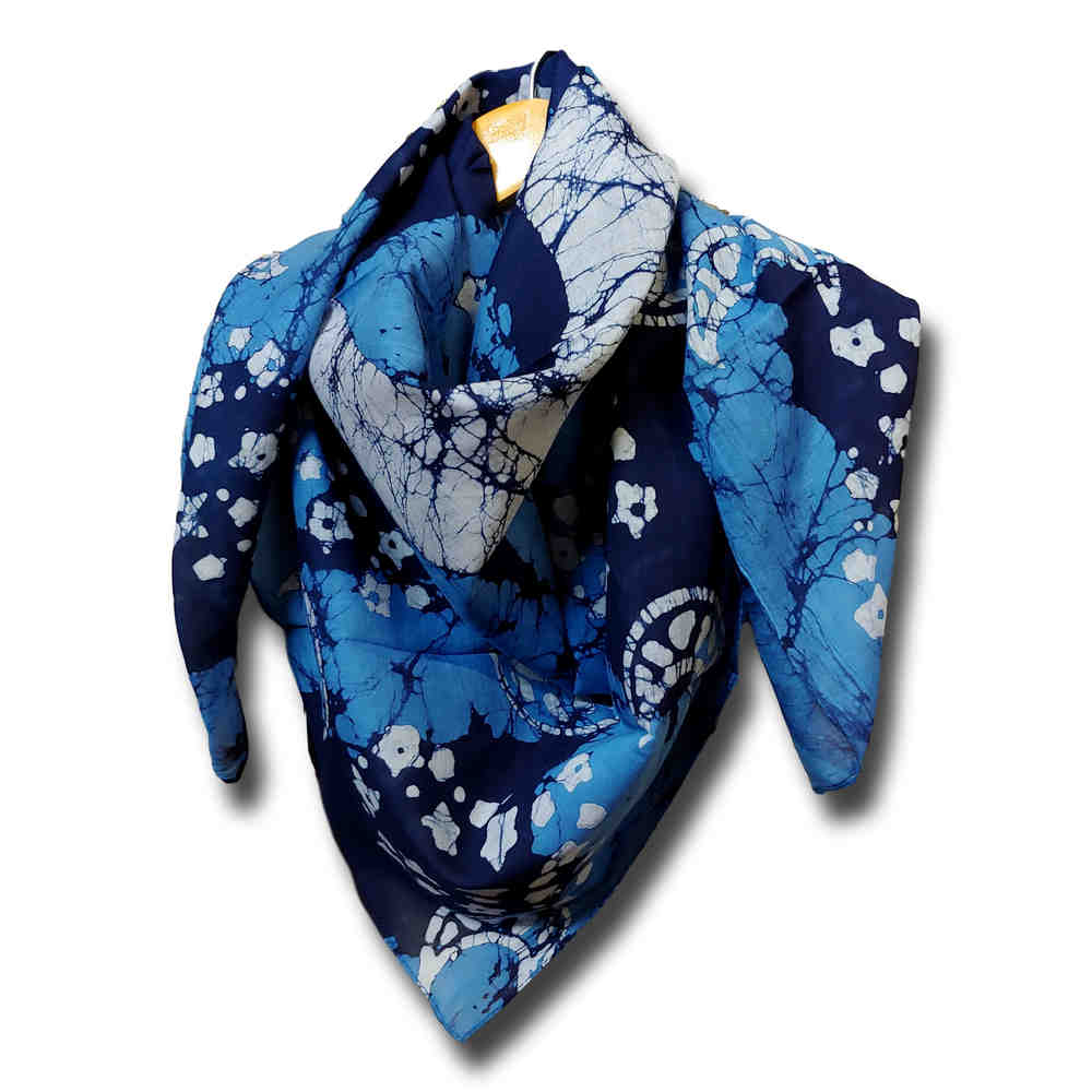 Lightweight Soft Sheer Large Cotton Block Print Batik Summer Scarf for Women - Sweet Us