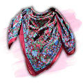 Petal Reverie Lightweight Floral Cotton Scarf — Burgundy Dusk
