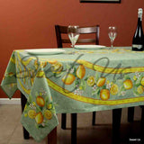 Le Citron Wipeable Acrylic Coated Cotton Tablecloth Rectangle, Fern