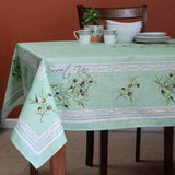 Wipeable Tablecloth 60x98 Spillproof French Acrylic Coated, Olive, Aqua