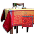 Fleur Paisley Easy Clean French Tablecloth Rectangle, Saffron Rouge - Sweet Us