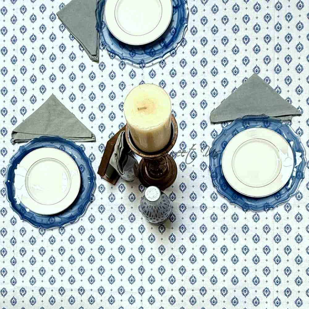 Moustiers Spill-Resistant Classic Allover Tablecloth