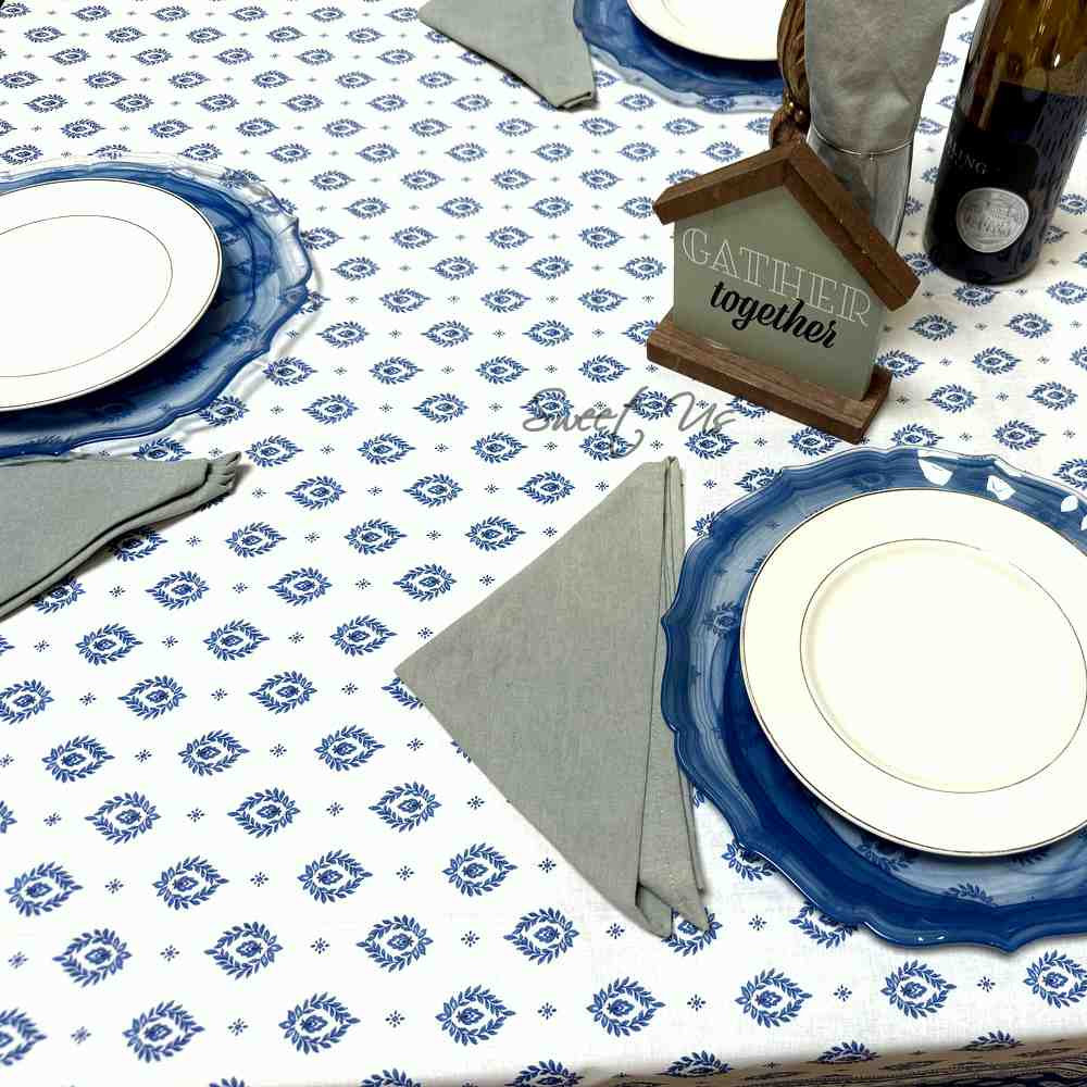 Moustiers Spill-Resistant Classic Allover Tablecloth