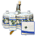 Saveurs de Provence Spill-Resistant Round Tablecloth — Bleu Azur - Sweet Us
