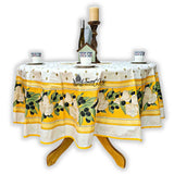 Herbal Vineyard Wipeable Tablecloth Stain Resistant French Acrylic Coated, Gold
