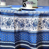 Noëmie Acrylic Coated Wipeable Spill Resistant French Tablecloth, Blue Snow