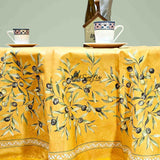 Provence d'Olives Wipeable Tablecloth, Spillproof, French Acrylic Coated, Gold