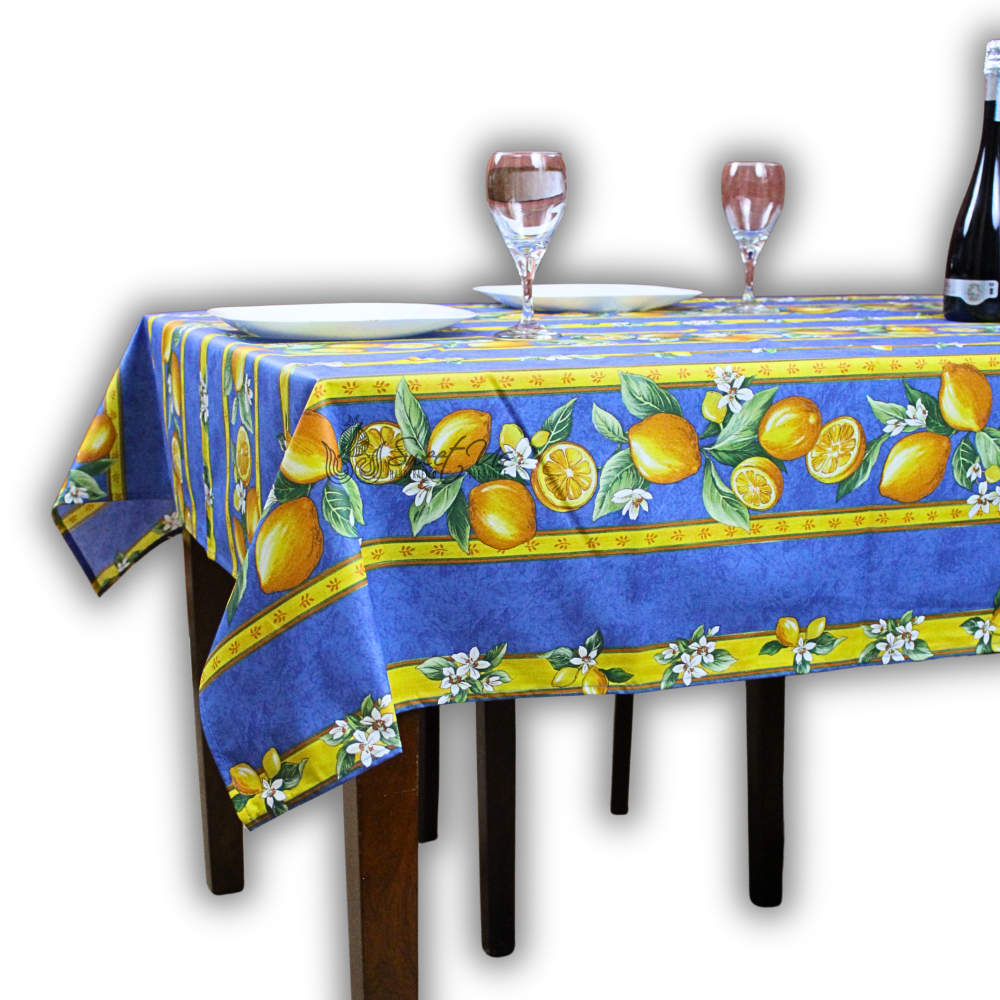 Citron de Menton Spill-Resistant Allover Tablecloth — Bleuet