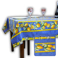 Citron de Menton Spill-Resistant Allover Square Tablecloth — Bleuet - Sweet Us