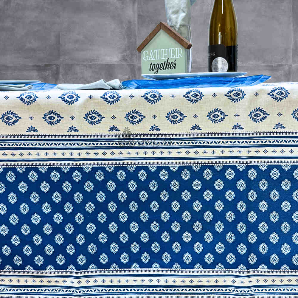 Moustiers Spill-Resistant Classic Allover Tablecloth