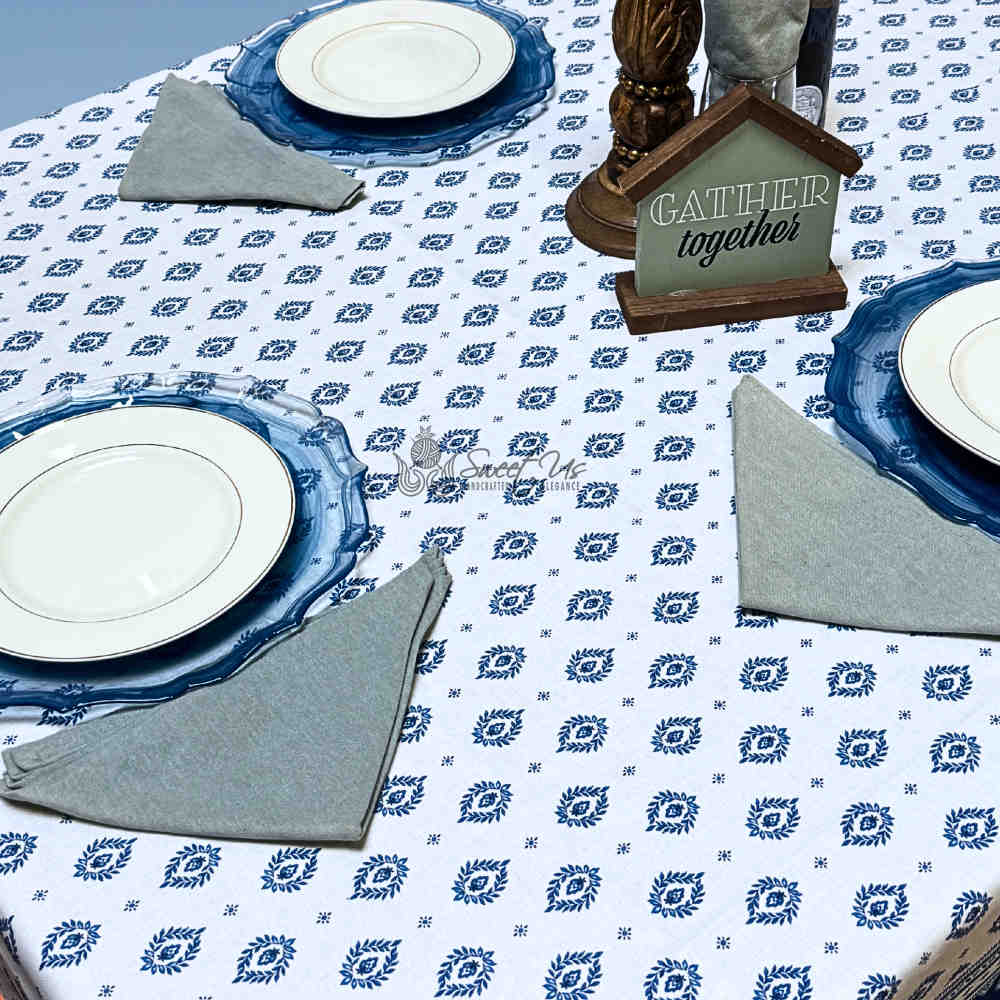 Moustiers Spill-Resistant Classic Allover Tablecloth