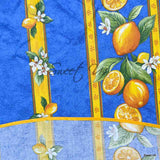Le Citron Wipeable Acrylic Coated Cotton Tablecloth Round, 60 inches, Bleu