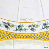 Wipeable Tablecloth Round Spillproof French Acrylic Coated Fleur Oliviers Yellow