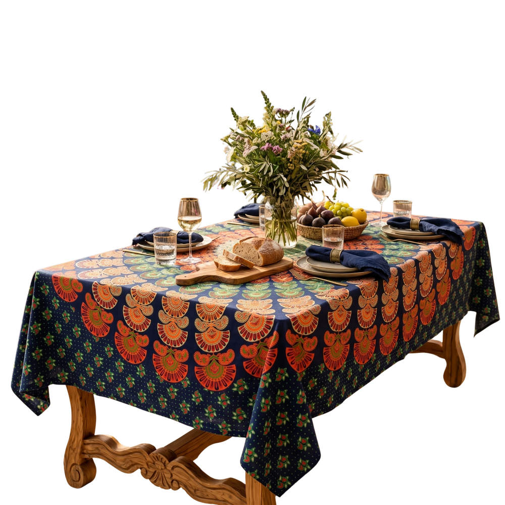 Mayura Peacok Mandala Tablecloth & Bedspread — Topaz - Sweet Us