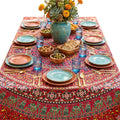 Mayura Peacok Mandala Tablecloth & Bedspread — Garnet - Sweet Us