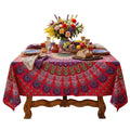 Mayura Peacok Mandala Tablecloth & Bedspread  — Ruby - Sweet Us
