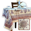 Peacock Paisley Majesty Floral Hand Block Print Cotton Tablecloth Rectangle - Sweet Us