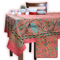 Tree of Life Hand loomed Cotton Floral Tablecloth — Crimson Orchard - Sweet Us