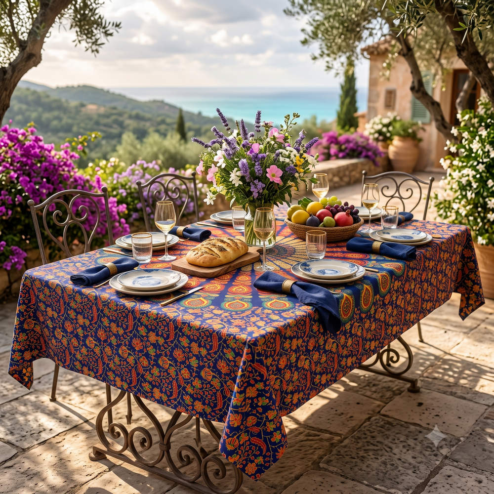 Mayura Peacok Mandala Tablecloth & Bedspread  — Majesty - Sweet Us