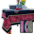 Large Cotton Celtic Tablecloth Rectangle, Red Black - Sweet Us