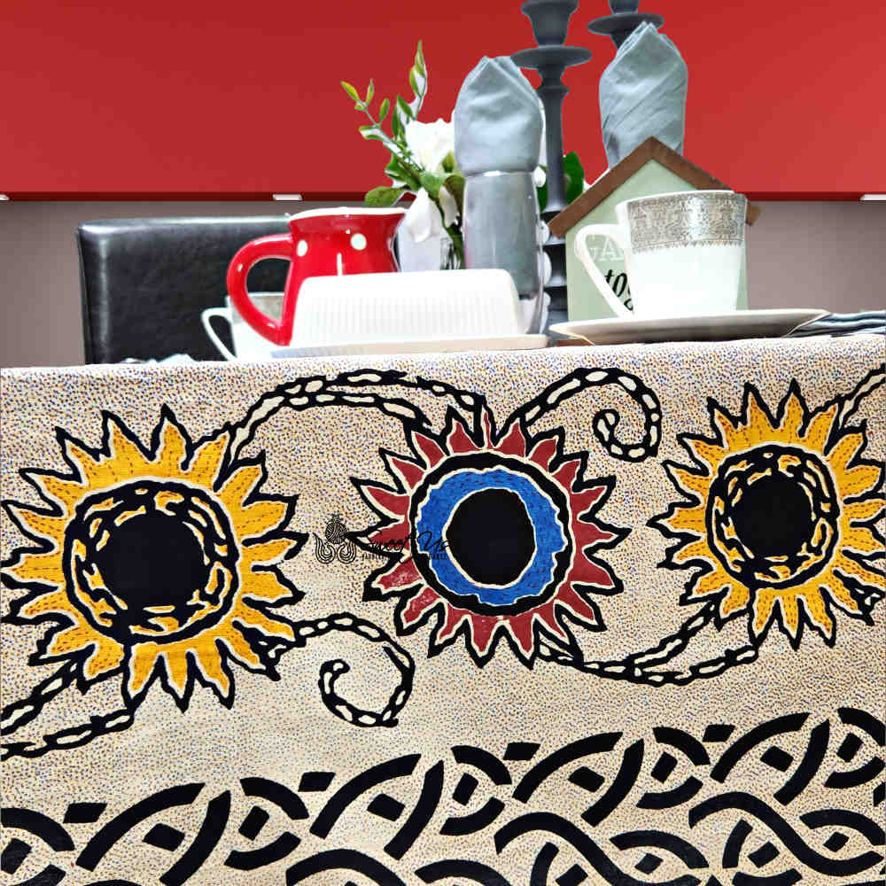 Celtic Sunflower Cotton Tablecloth Rectangle, Solstice - Sweet Us