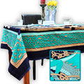 Celtic Dragoncrest Hand?Loomed Cotton Tablecloth — Emerald - Sweet Us