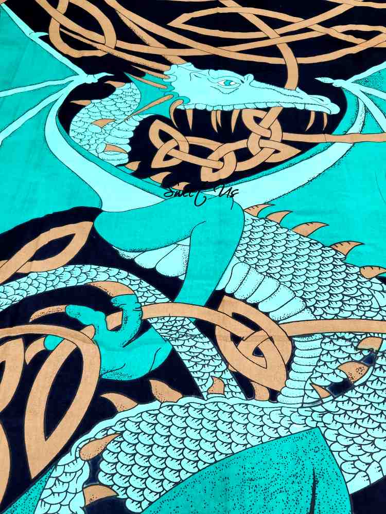 Celtic Dragoncrest Hand?Loomed Cotton Tablecloth — Emerald - Sweet Us