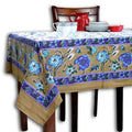 Floriane Bloom Cotton Floral Tablecloth Rectangle — Sandstone Violet