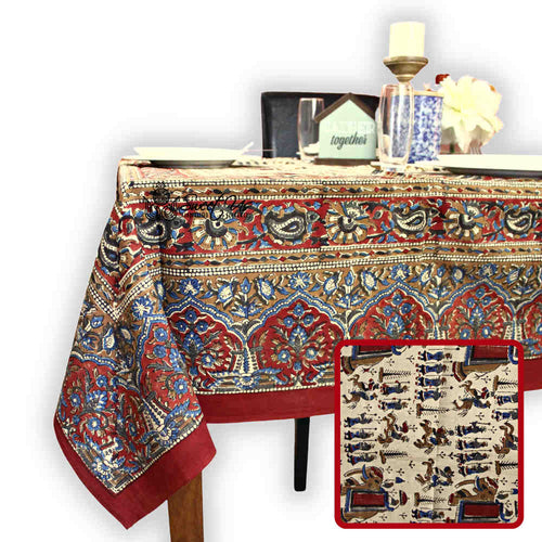 Sundervale Cotton Tablecloth Rectangle — Maroon Cavalier - Sweet Us