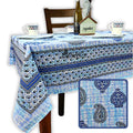 Crown Paisley Cotton Floral Tablecloth Rectangle, Royal Azure - Sweet Us