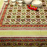 Sunflower Symphony Cotton Floral Tablecloth Rectangle, Burgundy Bouquet