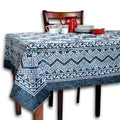 Chrysanthe Cotton Floral Tablecloth Rectangle — Midnight