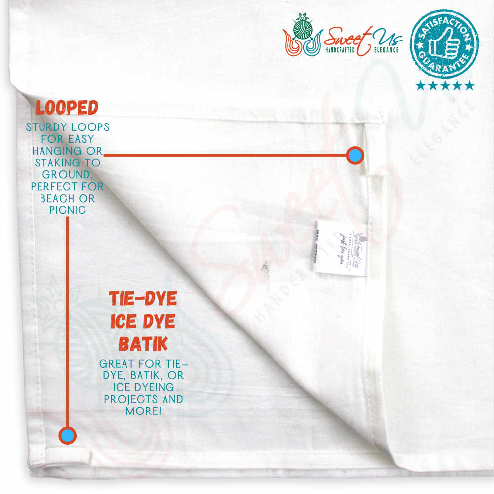 Plain White Tapestry Blank Hippie Bohemian Cotton Wall Hang for Tie Dye