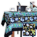 The Affluent Floral French Country Tablecloth Rectangle, Square, Power Black - Sweet Us