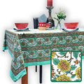 Riviera Series Floral Cotton Tablecloth — Cypress Green