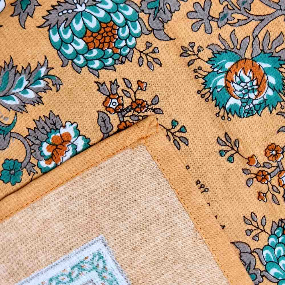 Cotton Bloom Delight Floral Tablecloth Rectangle Kitchen Linen Turquoise Mirage