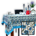 Cotton Bloom Delight Floral Tablecloth Rectangle, Kitchen Linen, Bluebell Grove - Sweet Us