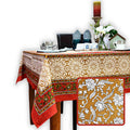 Riviera Series Floral Cotton Tablecloth — Tuscan Gold