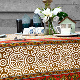 Cotton Bloom Delight Floral Tablecloth Rectangle, Kitchen Linen, Desert Sunset