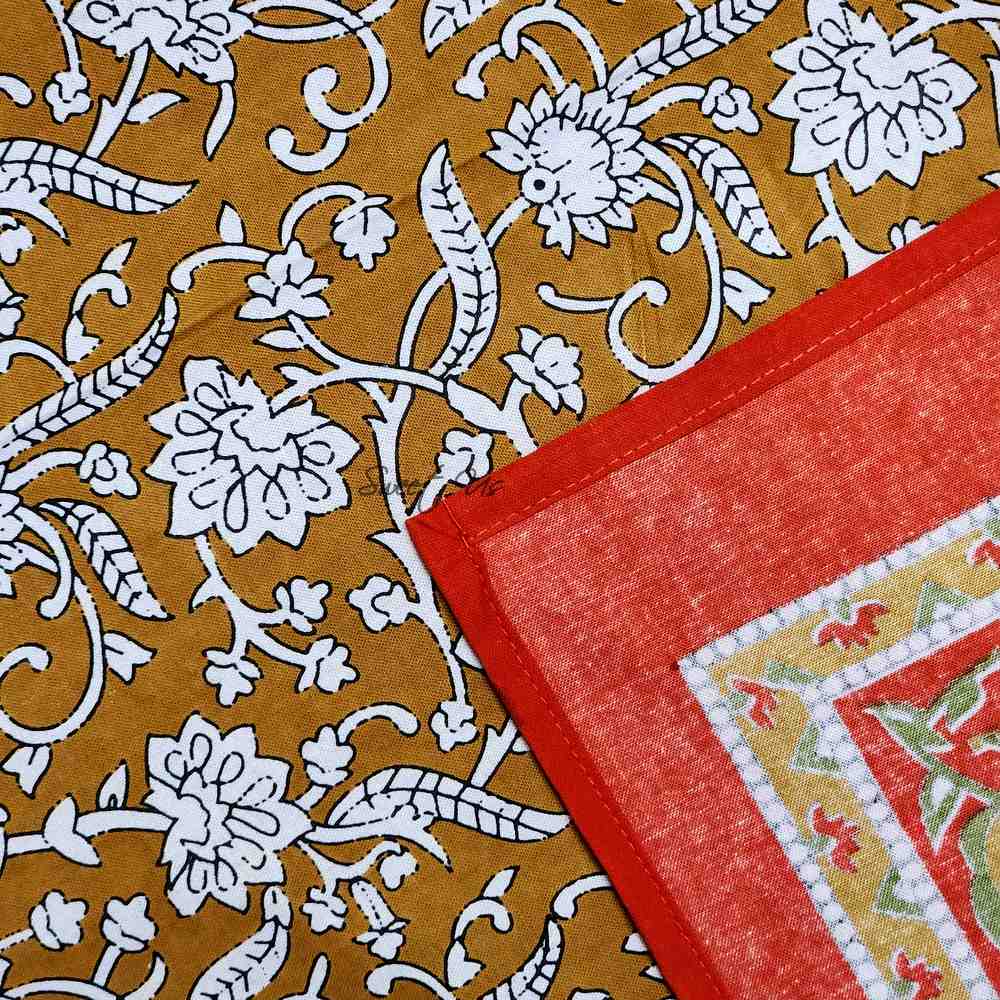 Cotton Bloom Delight Floral Tablecloth Rectangle, Kitchen Linen, Desert Sunset